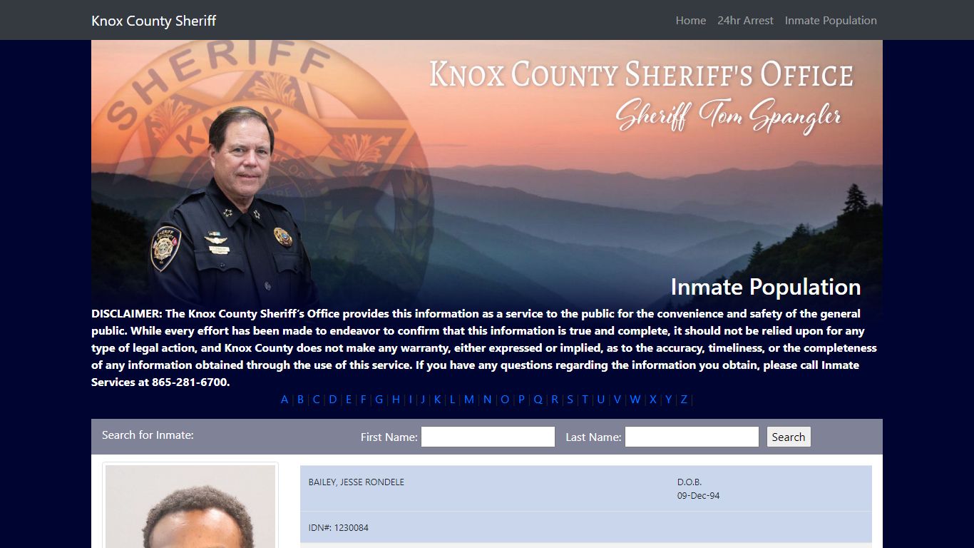 Knox County Tennessee - Sheriff - Inmate Population